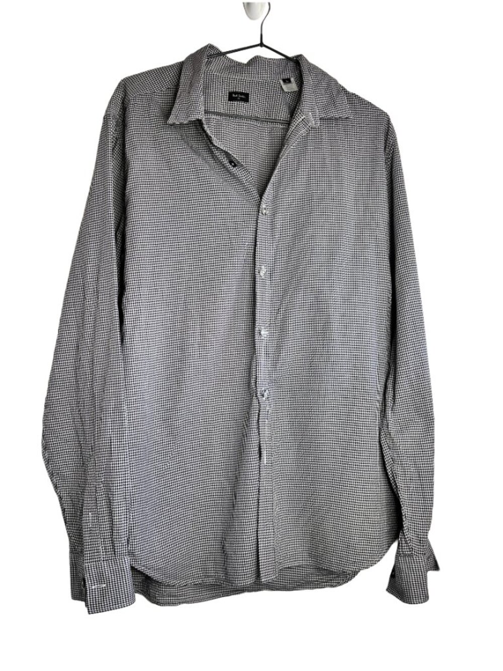 Paul Smith Classic Micro Houndstooth Cotton Fitted Tailored Button Up Shirt